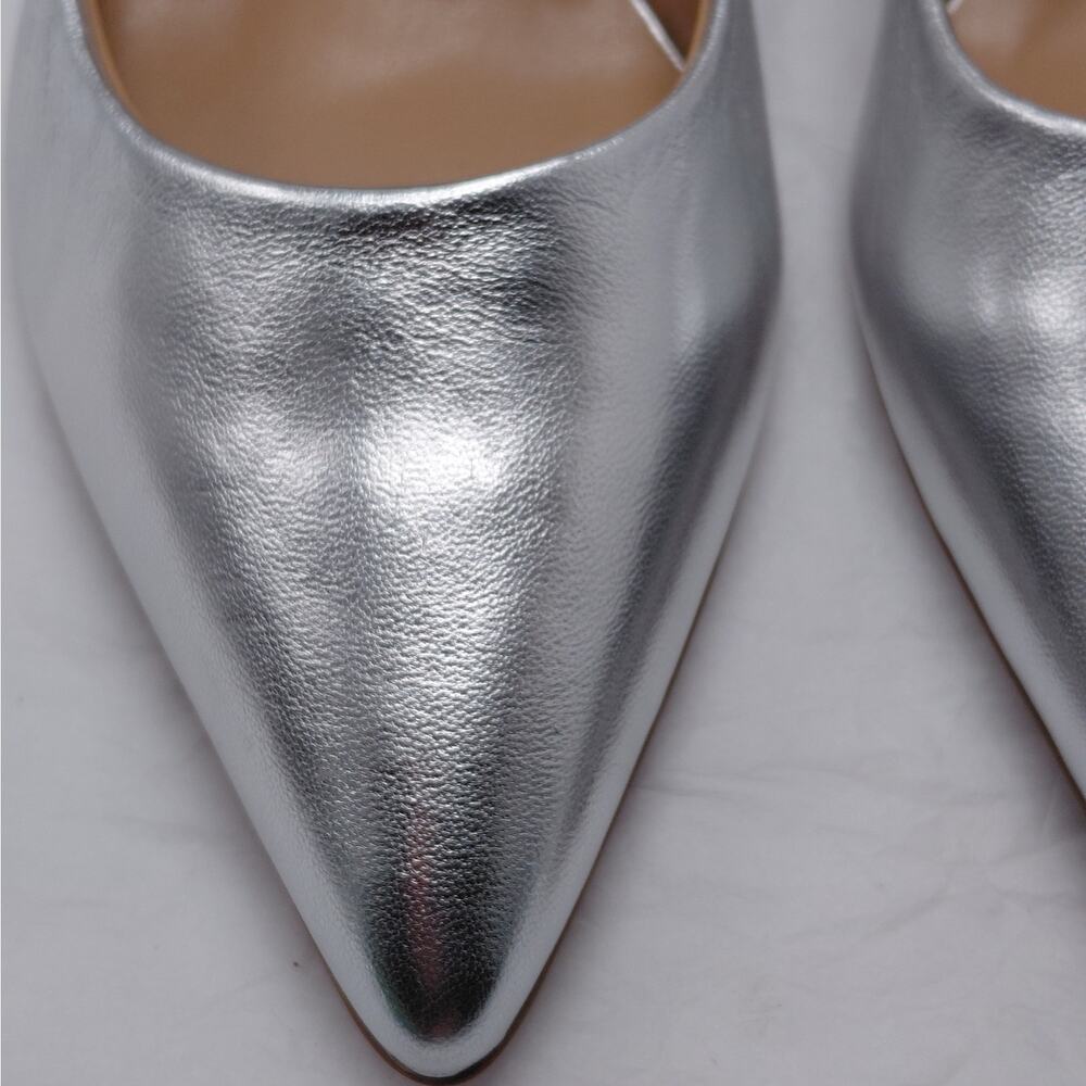 Naturalizer Women's Pumps Size 8.5M Silver Metallic Leather Pointed Toe Heels - Picture 15 of 16